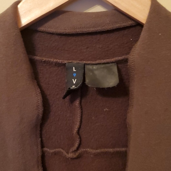 🪁2/$40 Luved Clothing Brown Open Front Sweatshirt - Picture 3 of 6